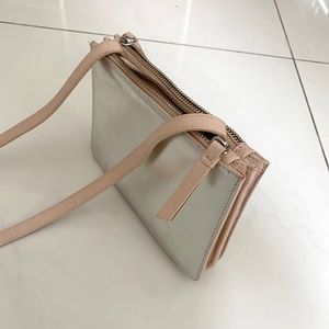 And & Other Stories cross body shoulder mini bag leather pink beige silver